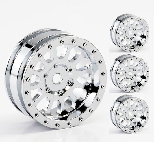 Powerhobby A24 Aluminum 1.0” Rock Crawler Wheels Axial SCX24 Chrome