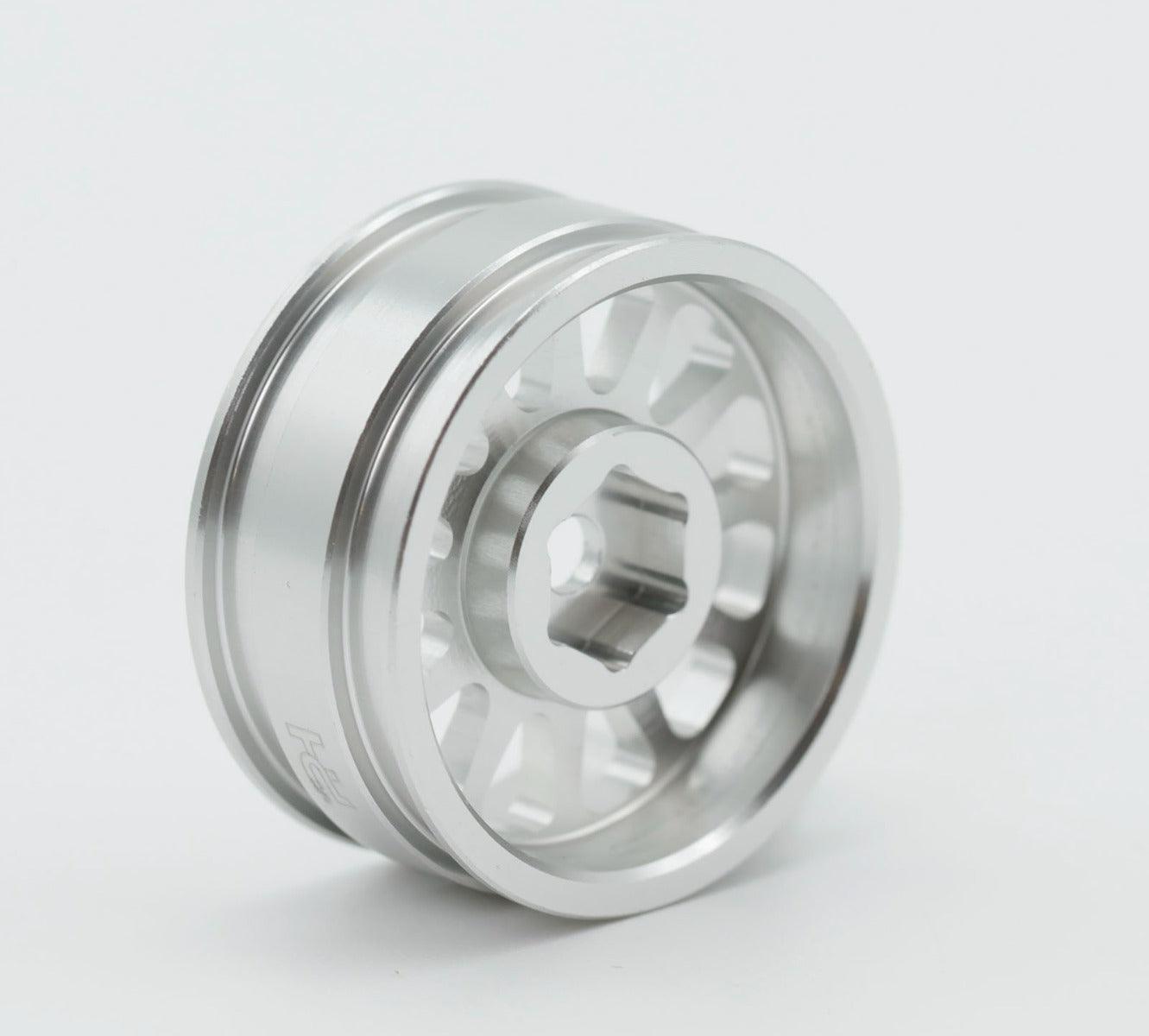 Powerhobby A24 Aluminum 1.0” Rock Crawler Wheels Axial SCX24 - Silver