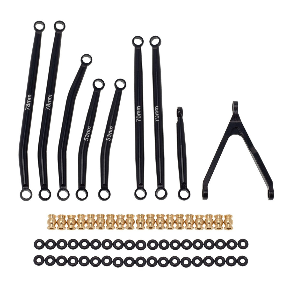Powerhobby Aluminum SCX24 Betty Deadbolt High Clearance Chassis Links Set Black