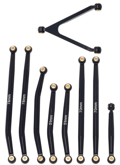 Powerhobby Aluminum SCX24 Betty Deadbolt High Clearance Chassis Links Set Black