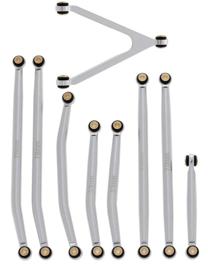 Powerhobby Aluminum SCX24 Betty Deadbolt High Clearance Chassis Links Set Grey