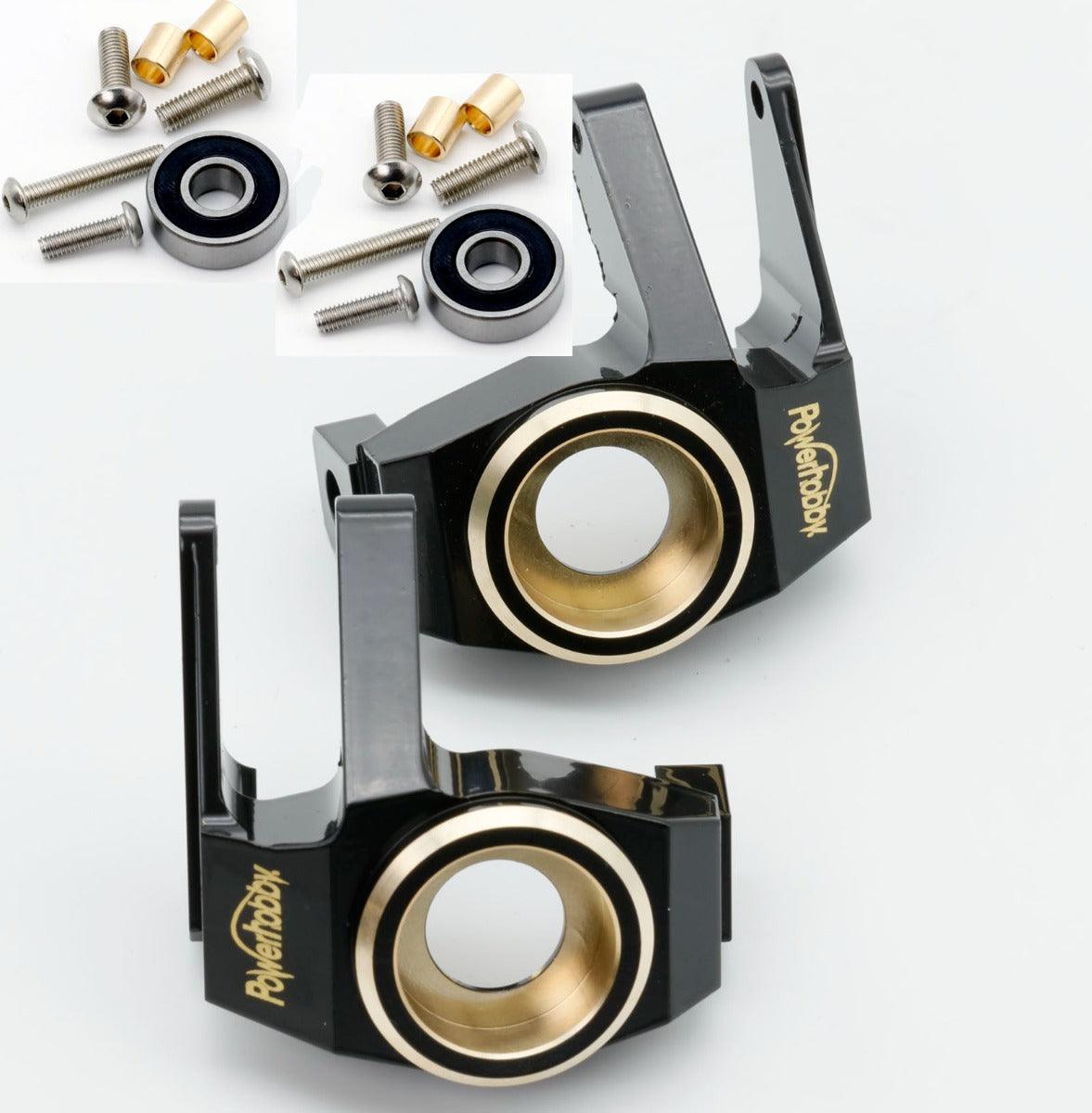Powerhobby Axial SCX6 Brass Front Knuckle + C CUP Left Right oversized bearing
