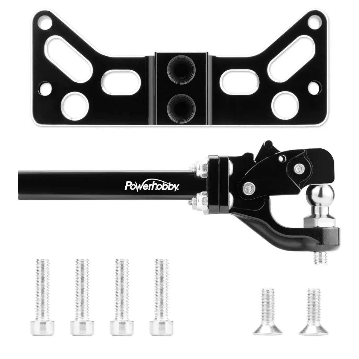 Powerhobby Axial SCX6 Jeep Aluminum Tow Hook Trailer Hitch Black