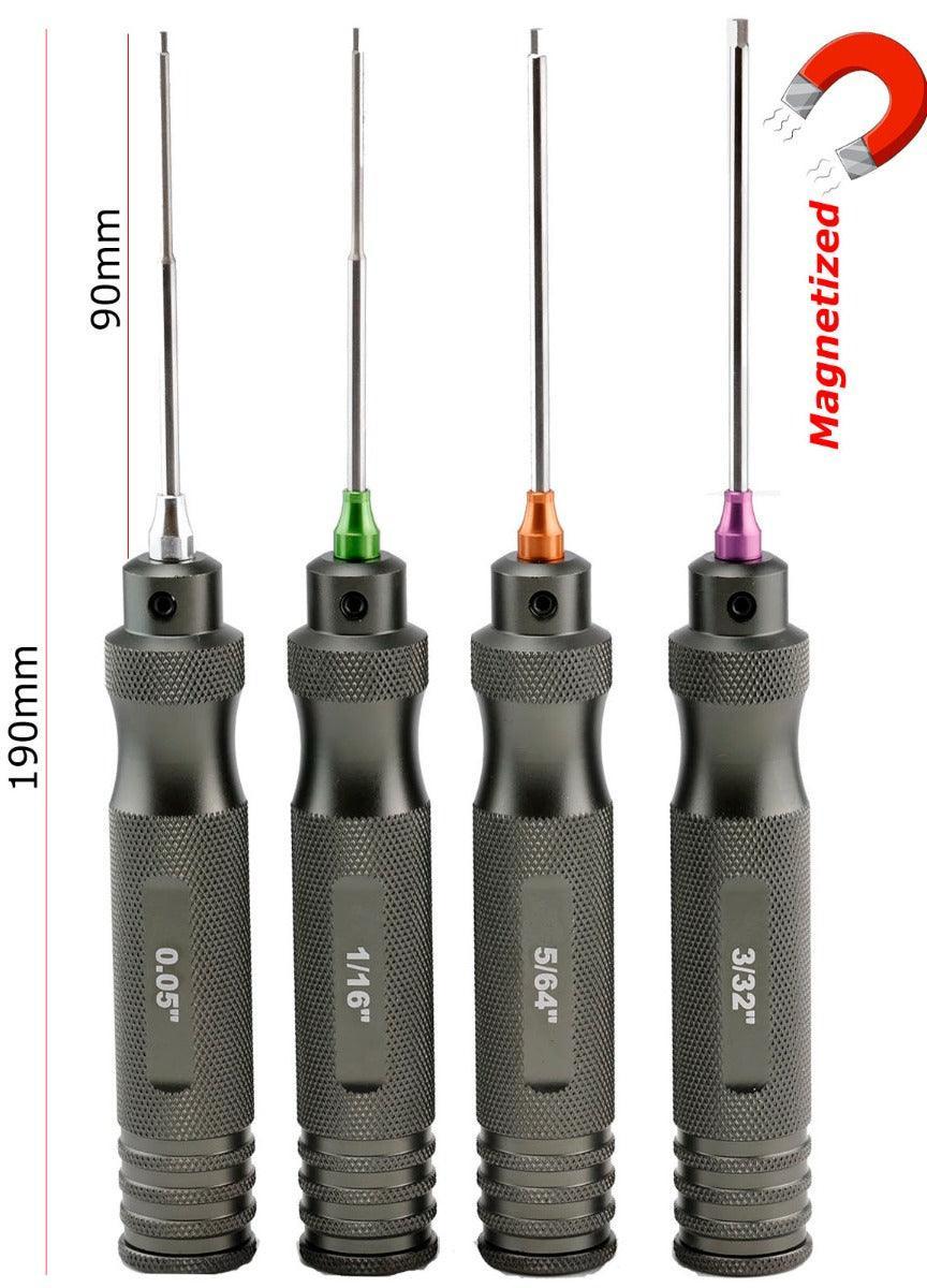 Powerhobby Pro Series Magnetized Hex Tool Set Standard 0.05'' 1/16'' 5/64'' 3/32''