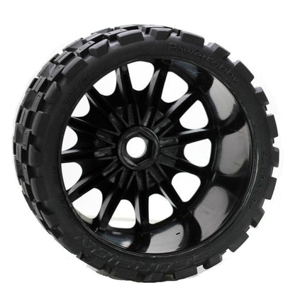 Powerhobby Scorpion Belted Monster Truck Tires / Wheels w 17mm Hex (2) Race