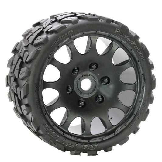 Powerhobby Raptor Belted Monster Truck Tires / Wheels w 17mm Hex (2) Race