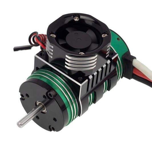 PowerHobby 1/8 Aluminum High Speed LED Lights Cooling Fan Heatsink Mount Green