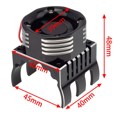 PowerHobby 1/8 Aluminum High Speed LED Lights Cooling Fan Heatsink Mount Black