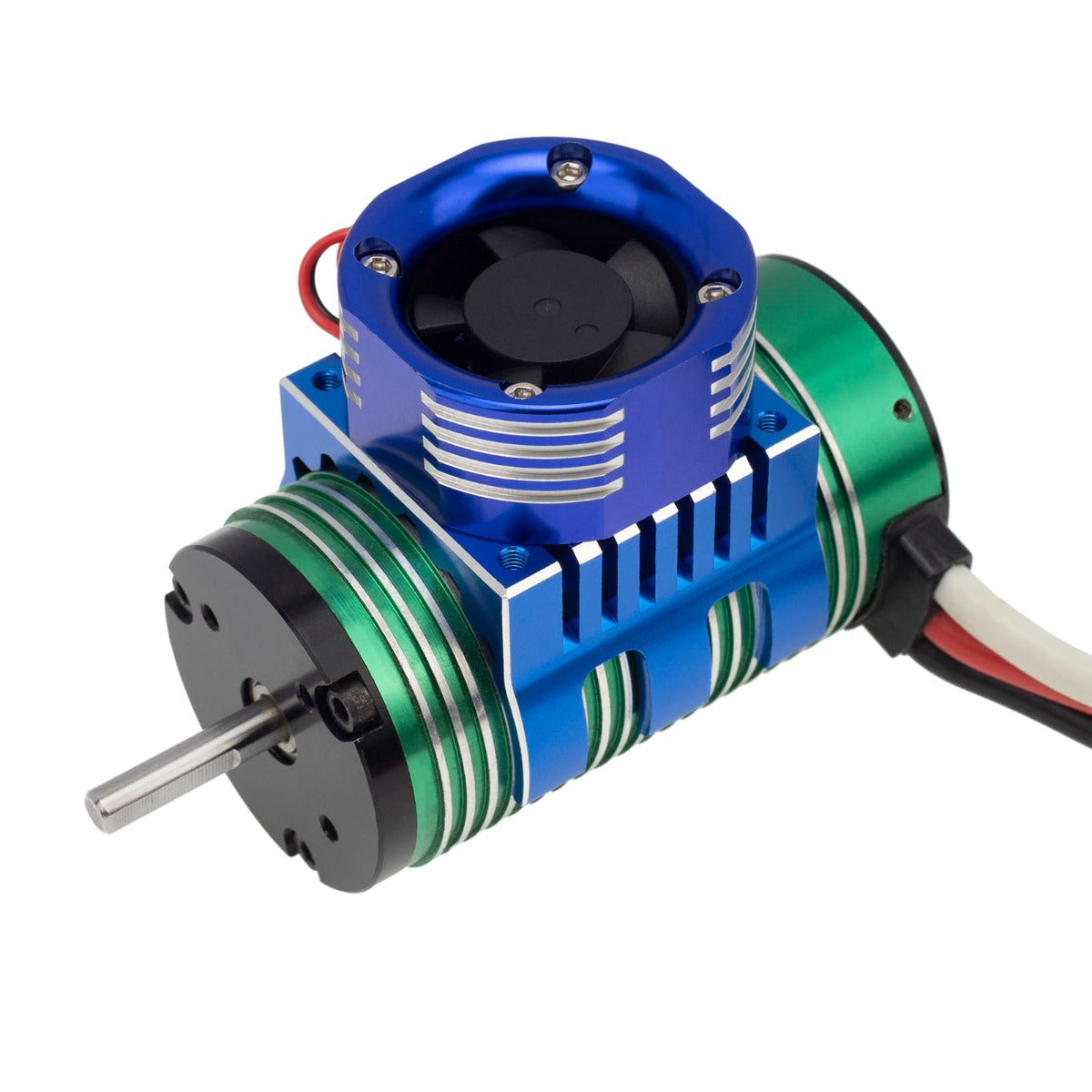 PowerHobby 1/8 Aluminum High Speed LED Lights Cooling Fan Heatsink Mount Blue