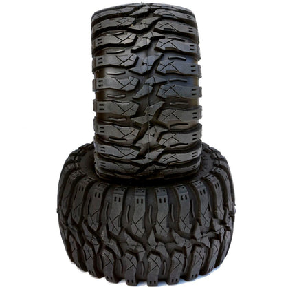 Powerhobby Defender 2.8 Belted All Terrain Tires 12mm 0 Offset Rear FOR Traxxas 2WD