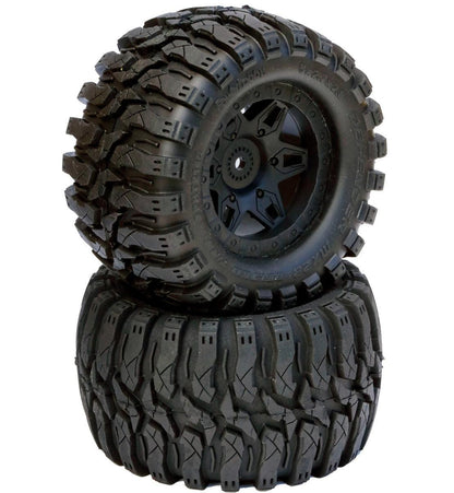 Powerhobby Defender 2.8 Belted All Terrain Tires 12mm 0 Offset Rear FOR Traxxas 2WD