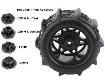 Powerhobby 1/10 Rooster 2.8 Belted Paddle Sand Snow Tires 12mm 14mm 17mm