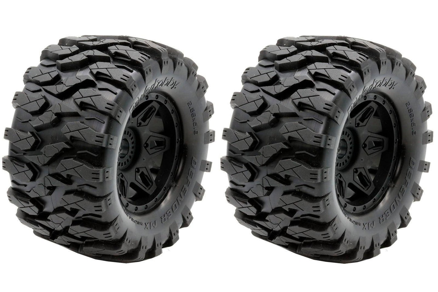 Powerhobby Defender MX Belted All Terrain Tires Mounted 17mm FOR Traxxas Maxx