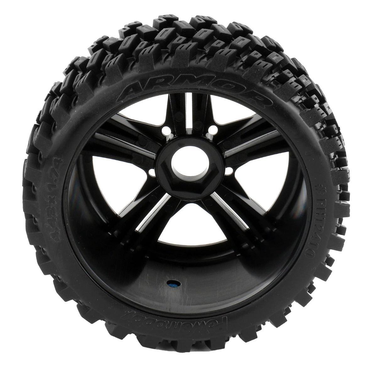 Powerhobby Armor 1/8 Buggy Belted All Terrain Mounted Tires 17MM Claw Wheels