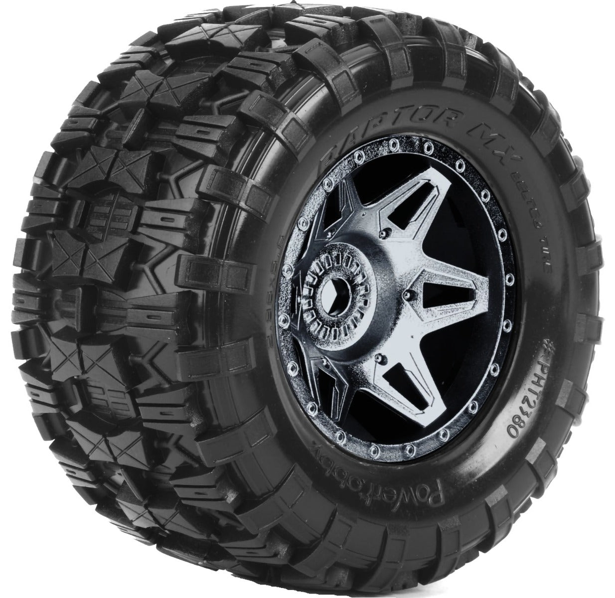 Powerhobby Raptor X Belted Pre-Mounted Tires FOR Traxxas X-Maxx XMaxx Black