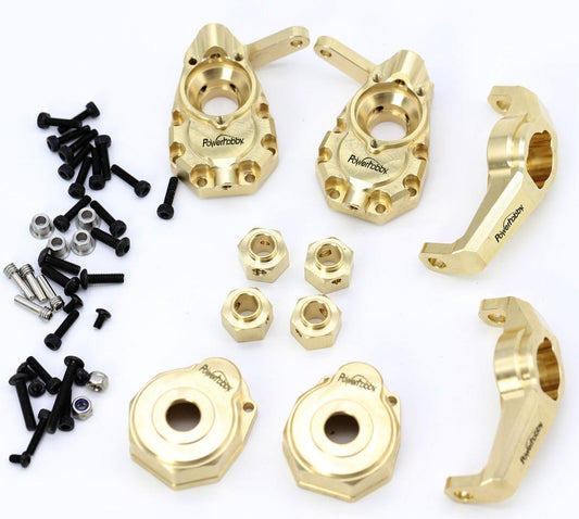 Powerhobby Brass Parts Set Hubs Knuckles Hexes Portal FOR Traxxas TRX-4