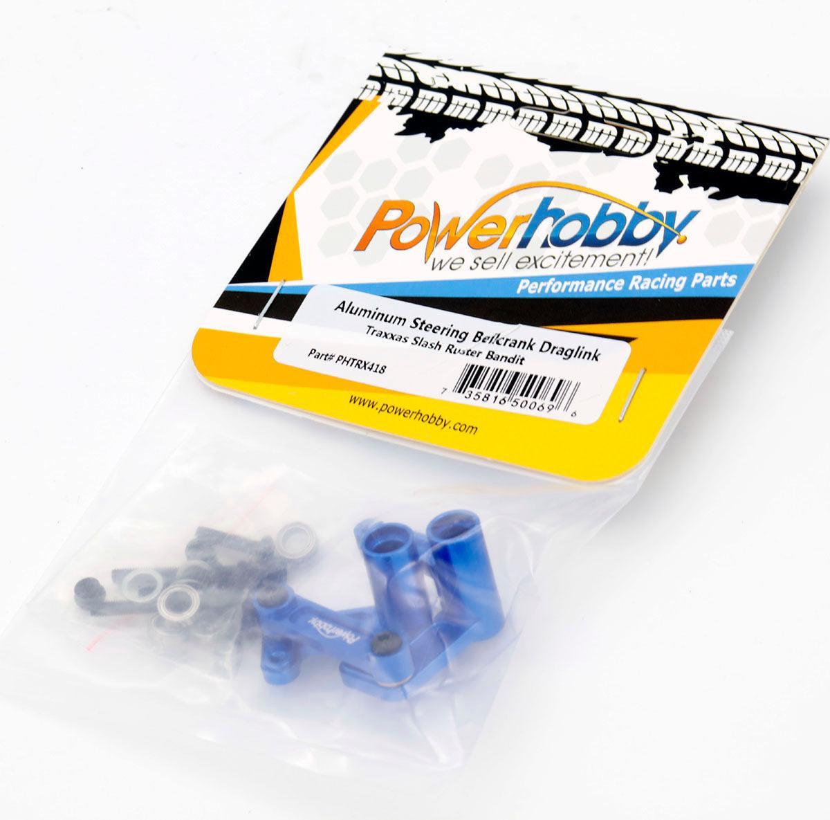 Powerhobby Aluminum Steering Bellcrank Draglink FOR Traxxas Slash Ruster Bandit BLUE