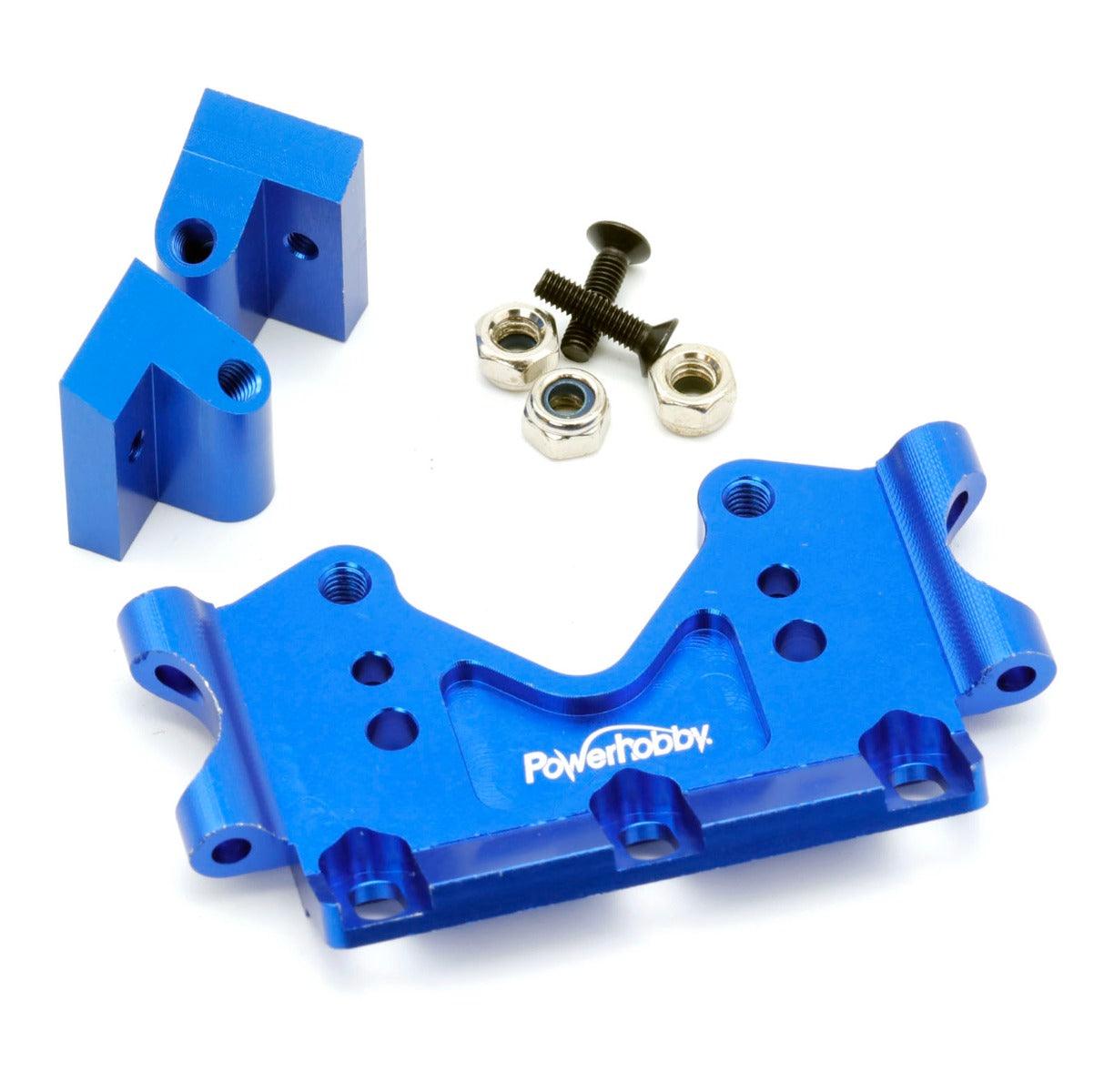Powerhobby Aluminum Front Bulkhead FOR Traxxas Slash Rustler Bandit 2WD BLUE