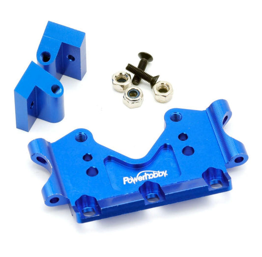 Powerhobby Aluminum Front Bulkhead FOR Traxxas Slash Rustler Bandit 2WD BLUE