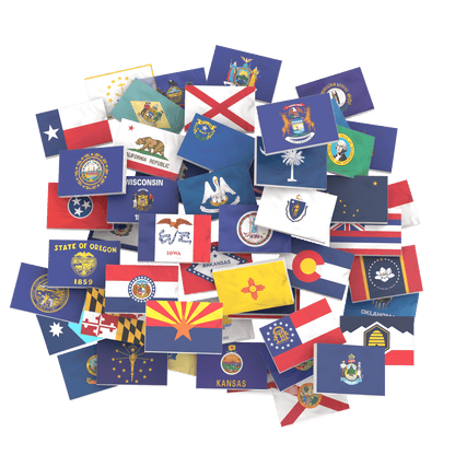 50 State Flags Pack - USA State Flags - Custom Printed 2x3 Tile - Made Using LEGO® Parts