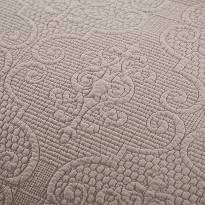 DaDa Bedding Taupe Beige Sand Dollar Floral Quilted Cotton Pillow Sham - 1-Piece  (JHW585) by DaDa Bedding Collection
