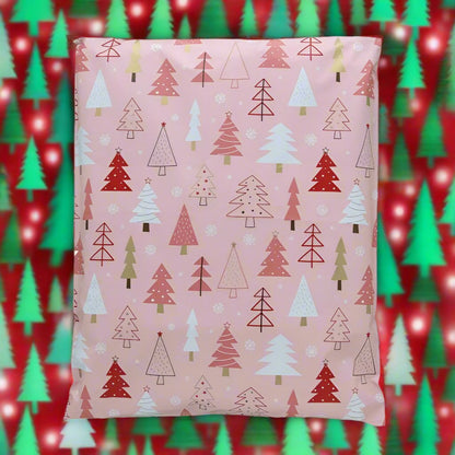 Pink Christmas Tree Poly Mailers Size 10x13 Shipping Bags