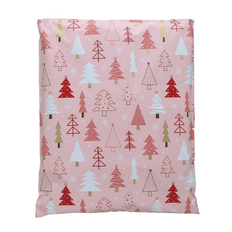 Pink Christmas Tree Poly Mailers Size 14x17 Shipping Bags