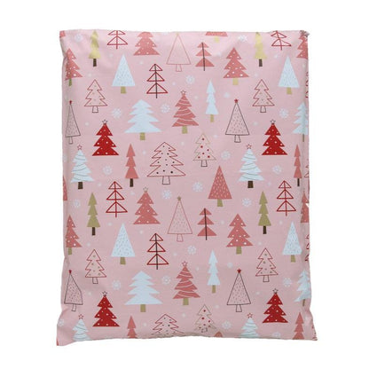 Pink Christmas Tree Poly Mailers Size 14x17 Shipping Bags