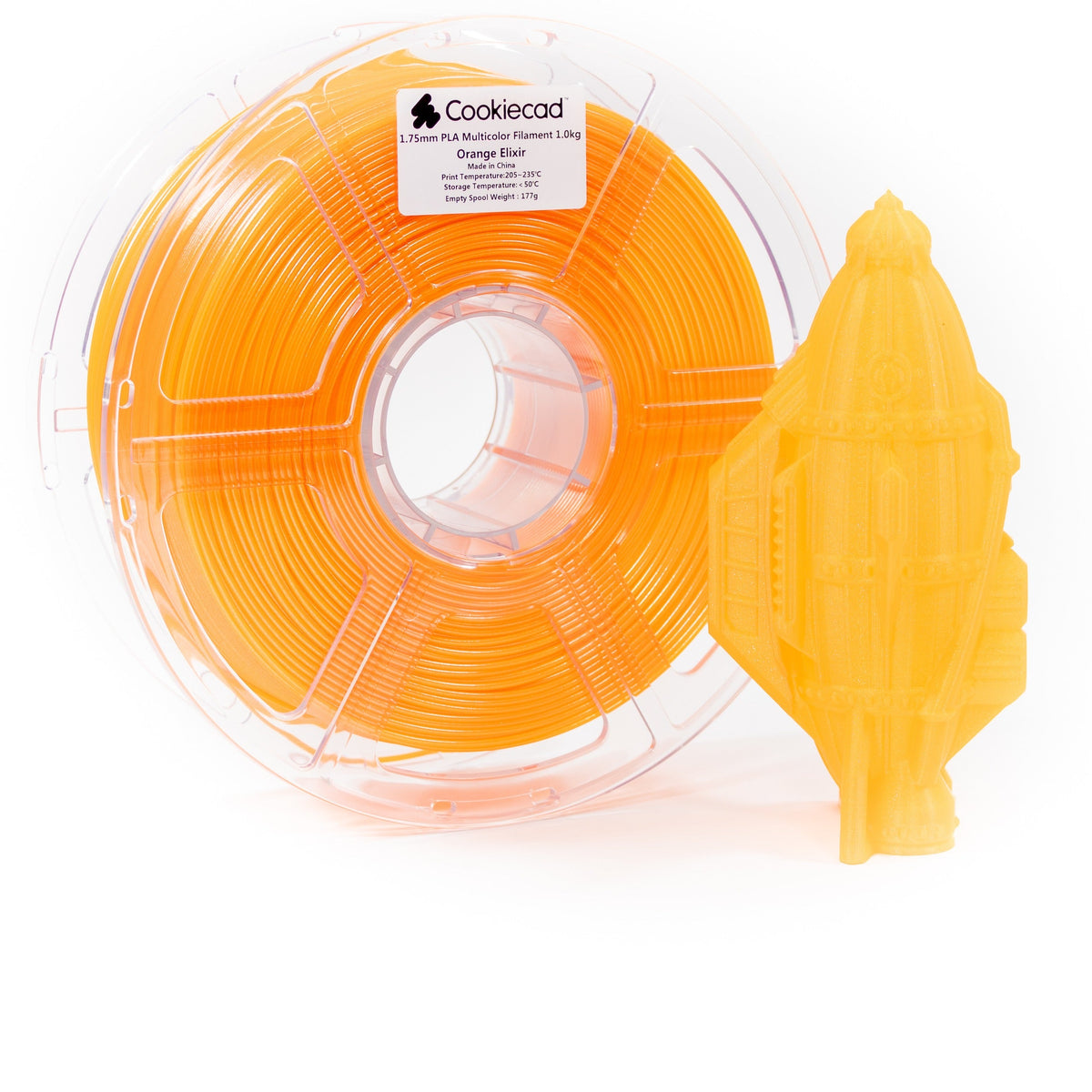 Orange Elixir PLA Filament 1.75mm, 1kg