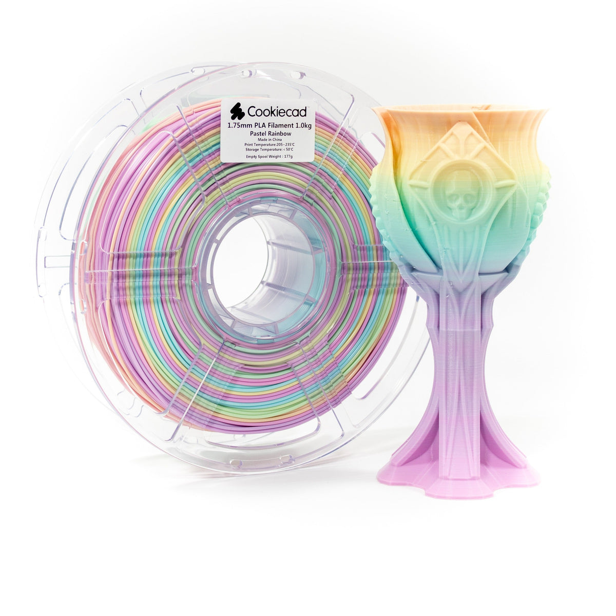 Pastel Rainbow PLA Filament 1.75mm, 1kg