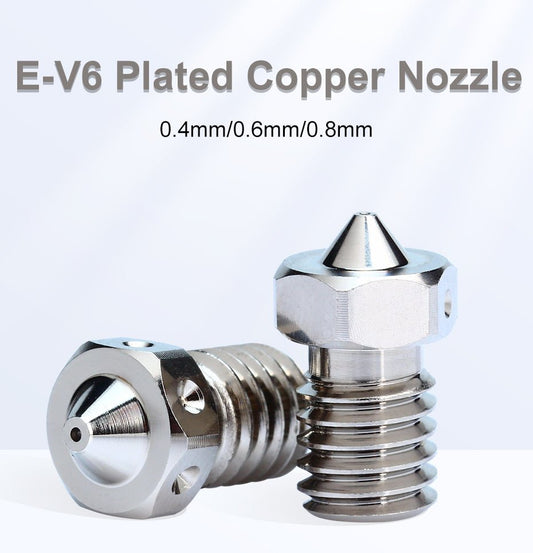 Plated Copper V6 Nozzles (.4mm, .6mm, .8mm) - E3D TriangleLab
