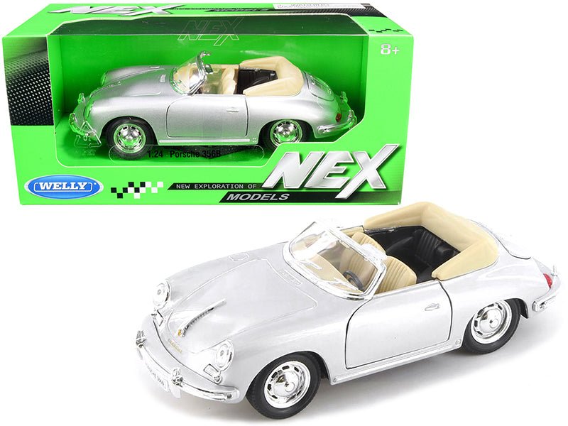 Porsche 356B Roadster Silver "NEX Models" 1/24 Diecast Model Car by Welly  free shipping USA