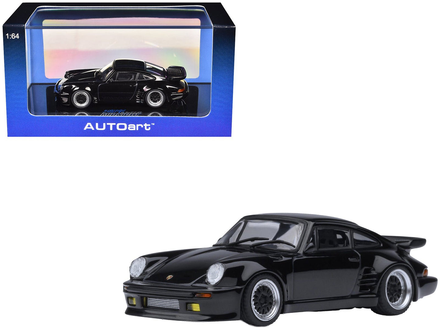 Porsche 911 (930) Turbo "Blackbird" Black "Wangan Midnight - Comic #1 Version" Manga 1/64 Model Car by Autoart  free shipping USA