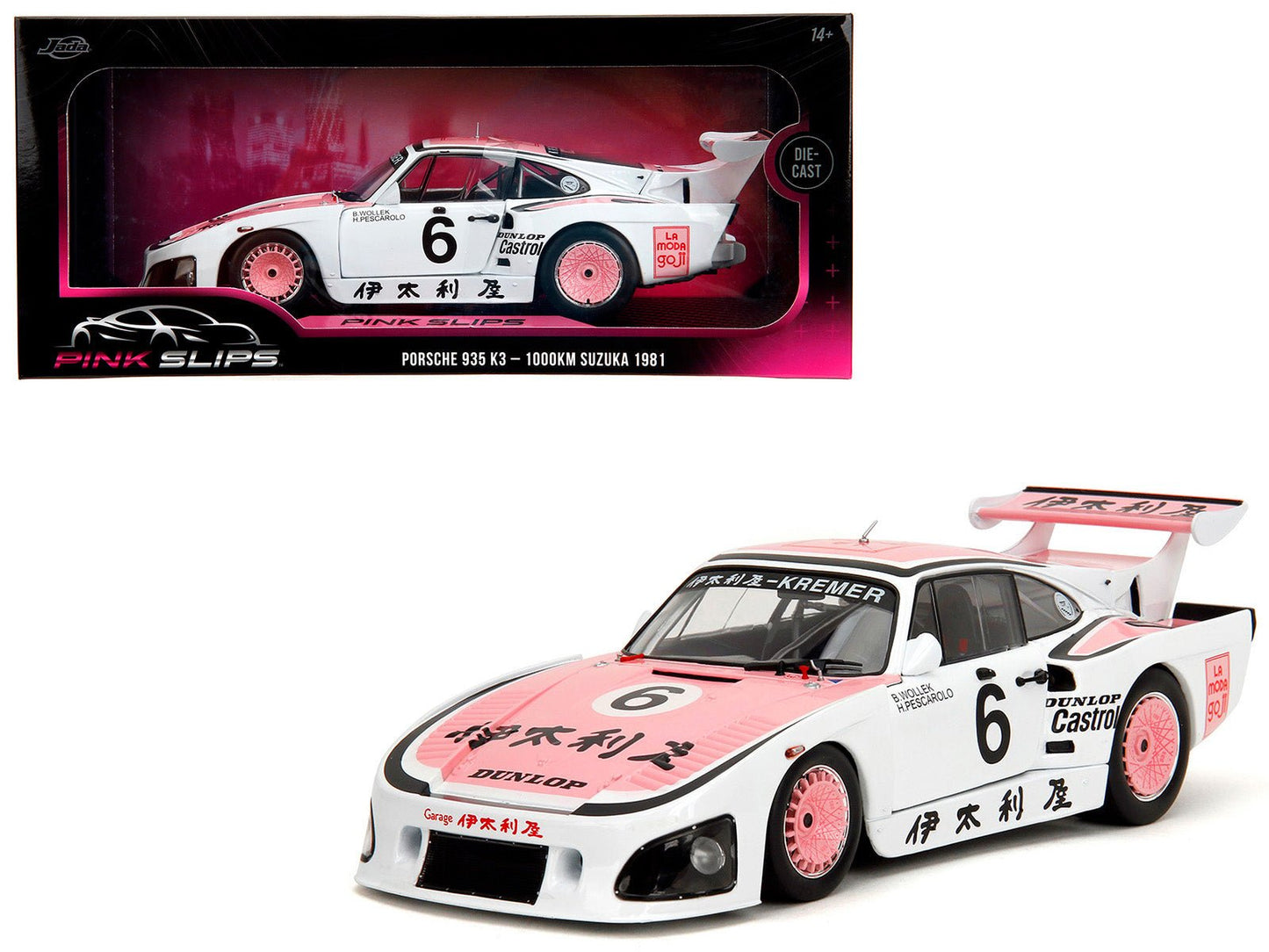 Porsche 935 K3 #6 Bob Wollek - Henri Pescarolo Winner "Suzuka 1000KM" (1981) "Pink Slips" Series 1/18 Diecast Model Car by Jada  free shipping USA