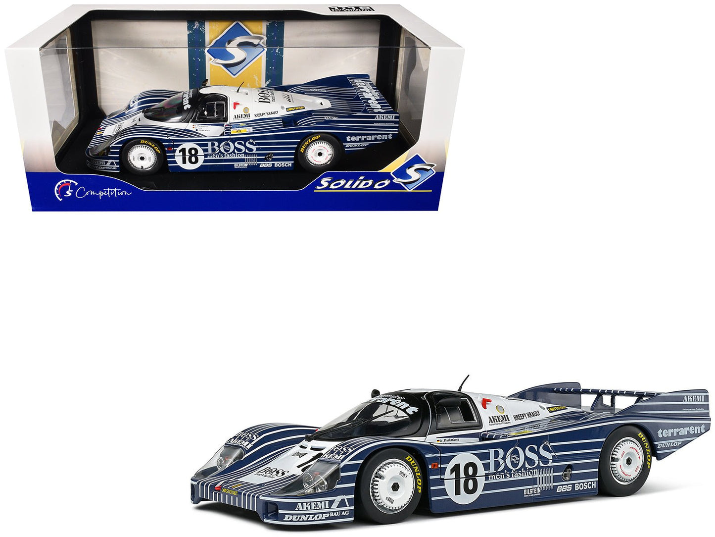 Porsche 956LH #18 Jurgen Lassig - Axel Plankenhorn - Desire Wilson "24 Hours of Le Mans" (1983) "Competition" Series 1/18 Diecast Model Car by Solido  free shipping USA