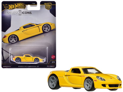 Porsche Carrera GT Yellow "Timeless Icons" Series Diecast Model Car by Hot Wheels  free shipping USA