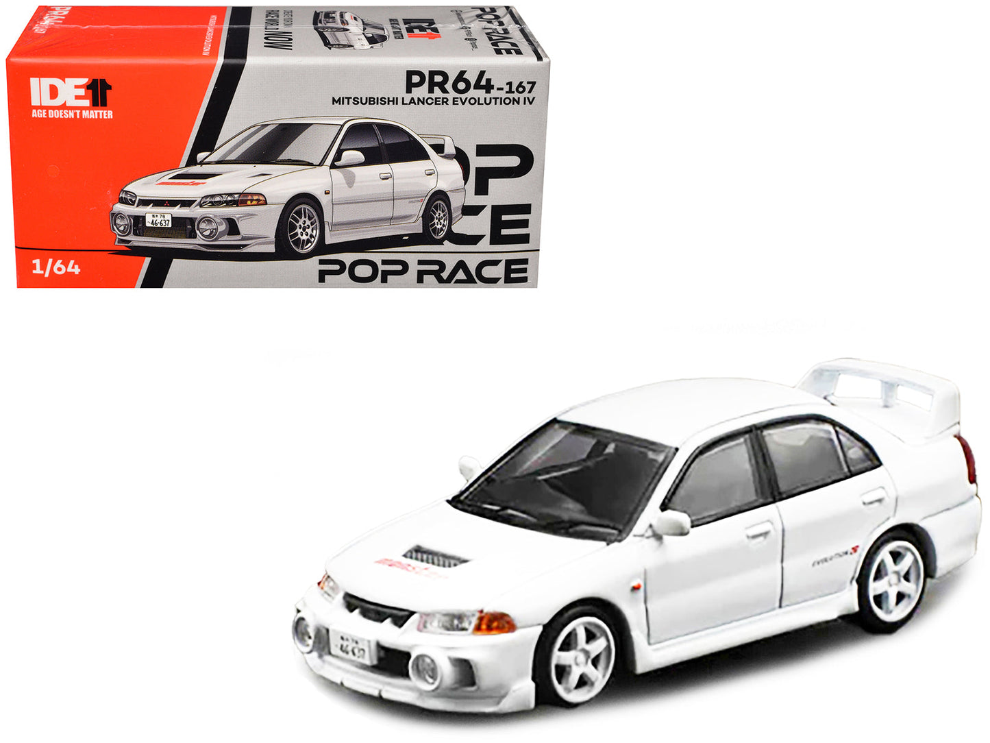 Mitsubishi Lancer Evolution IV RHD (Right Hand Drive) White "Indonesia Diecast Expo 2024 Exclusive" 1/64 Diecast Model Car by Pop Race  free shipping USA
