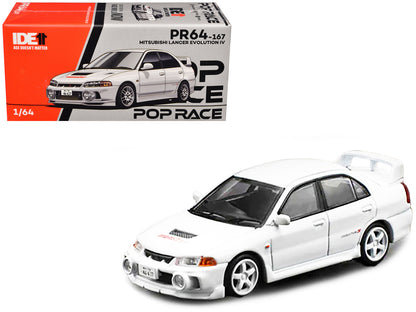 Mitsubishi Lancer Evolution IV RHD (Right Hand Drive) White "Indonesia Diecast Expo 2024 Exclusive" 1/64 Diecast Model Car by Pop Race  free shipping USA