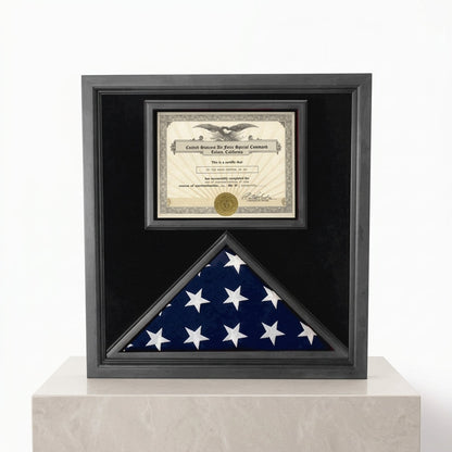 Flag and Certificate Case Black Frame, flag certificate holder