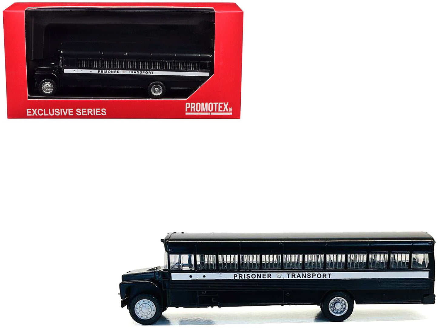Prisoner Transport Bus Black 1/87 (HO) Plastic Model Car by Promotex  free shipping USA