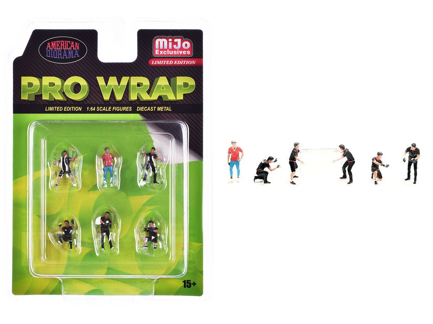 "Pro Wrap" 6 piece Diecast Figure Set (6 Figures) Limited Edition for 1/64 Scale Models by American Diorama  free shipping USA