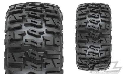 Pro-Line Trencher LP 3.8" All Terrain Tires Mounted for 17mm MT Mounted on Raid Black