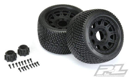 Pro-Line Road Rage 3.8" Street Tires Mounted For 17mm MT Mounted on Raid Black