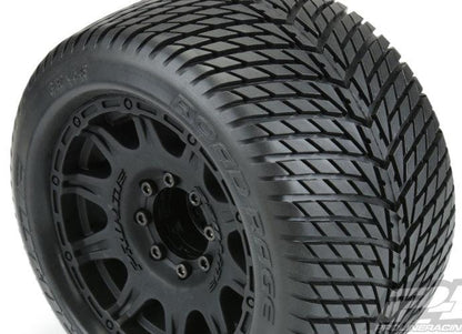 Pro-Line Road Rage 3.8" Street Tires Mounted For 17mm MT Mounted on Raid Black