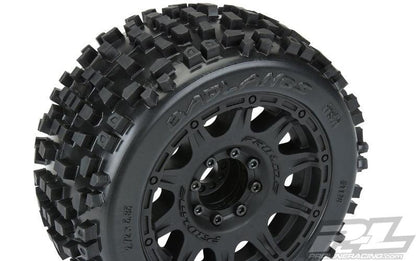 Pro-Line Badlands 3.8" All Terrain Tires Mounted For 17mm MT Front or Rear