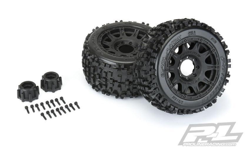 Pro-Line Badlands 3.8" All Terrain Tires Mounted For 17mm MT Front or Rear