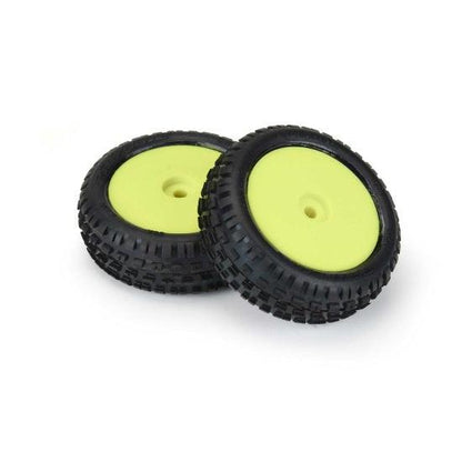 Pro-Line 8298-12 1/18 Wedge Front Carpet Mini-B Tires Mounted 8mm Yellow Wheels (2)