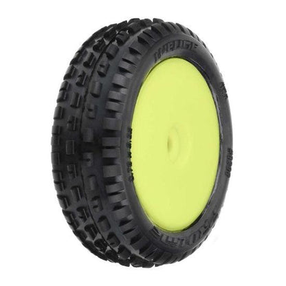 Pro-Line 8298-12 1/18 Wedge Front Carpet Mini-B Tires Mounted 8mm Yellow Wheels (2)