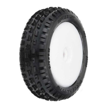 Pro-Line 8298-13 1/18 Wedge Front Carpet Mini-B Tires Mounted 8mm White Wheels (2)