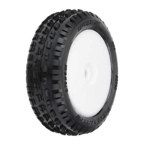 Pro-Line 8298-13 1/18 Wedge Front Carpet Mini-B Tires Mounted 8mm White Wheels (2)